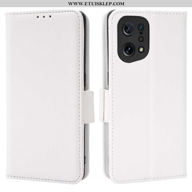 Skórzany Futerał do Oppo Find X5 Etui Folio Flap Double Nowe Kolory